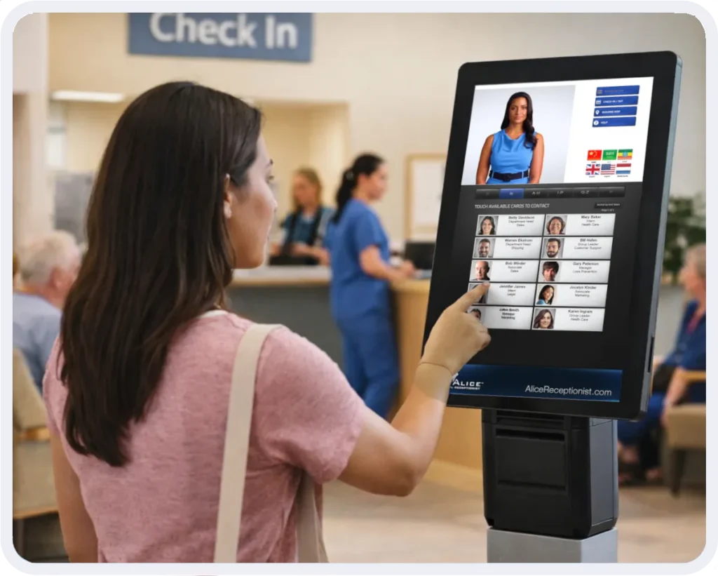 Patient calls their specialist using the ALICE kiosk.