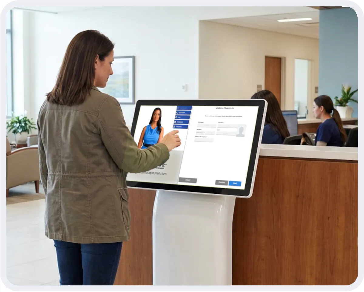 Patient checks in on the ALICE Kiosk.