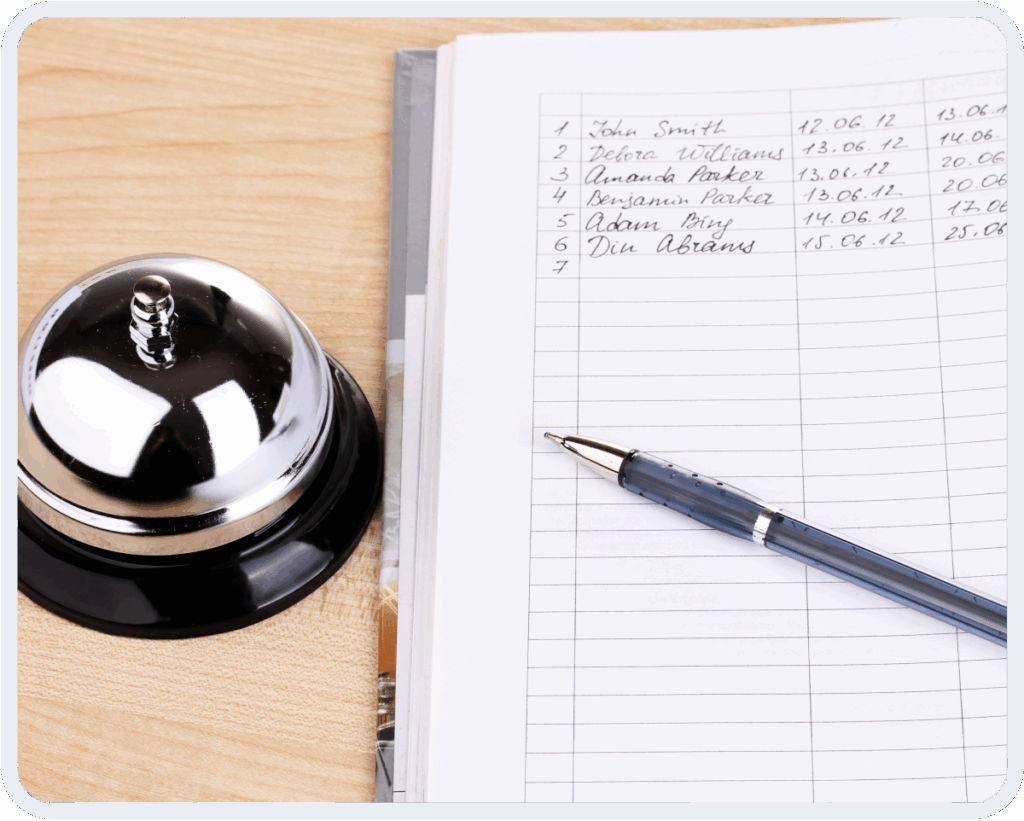 Outdated paper logs lead to poor visitor management.
