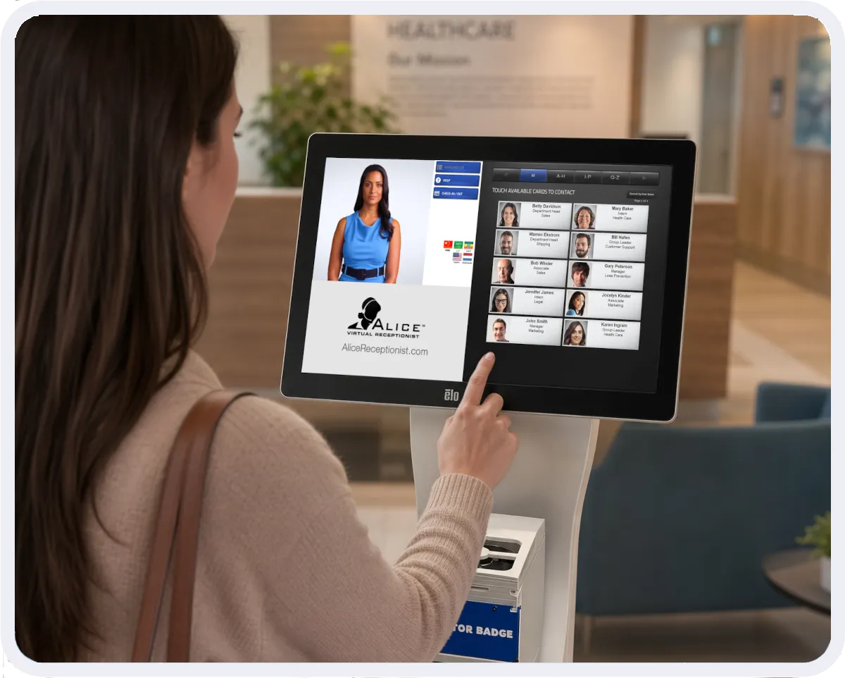 Visitor calls their host using the ALICE Visitor Management System