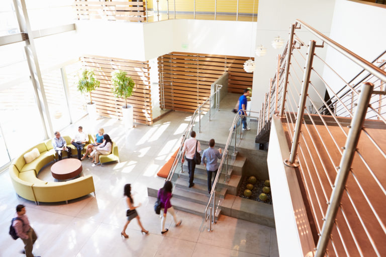 picture of visitors in an office